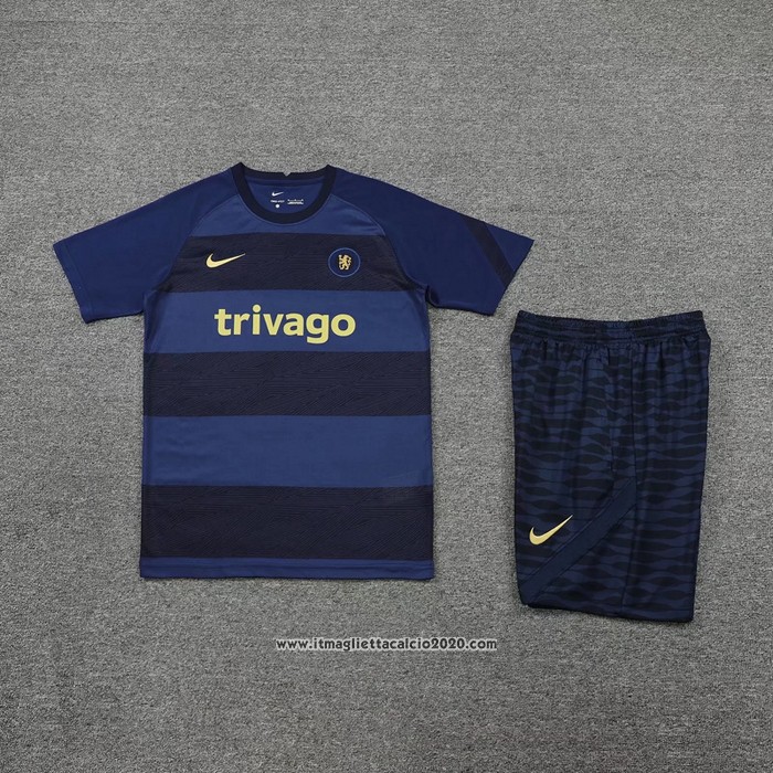 Tuta da Track Chelsea Manica Corta 2022 2023 Blu Oscuro - Pantalon Corto